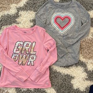 2 Pack Girls Long Sleeve Athletic Shirts
